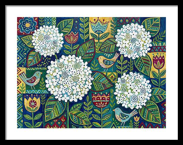 White Hydrangeas And Birds