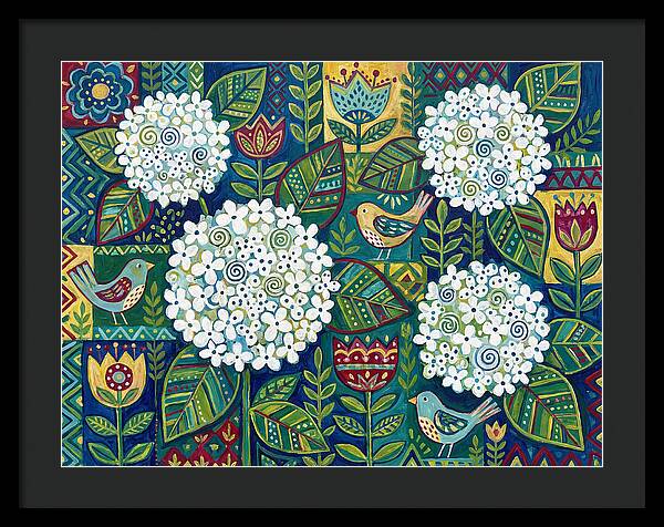 White Hydrangeas And Birds