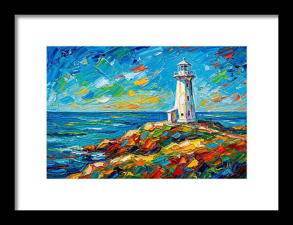 White Lighthouse By The Sea