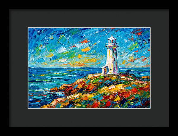 White Lighthouse By The Sea