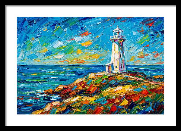 White Lighthouse By The Sea