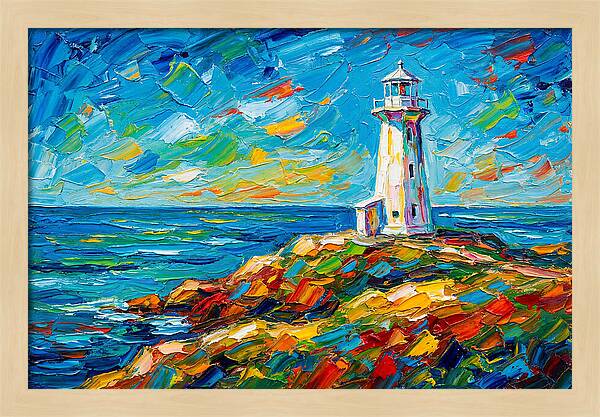 White Lighthouse By The Sea