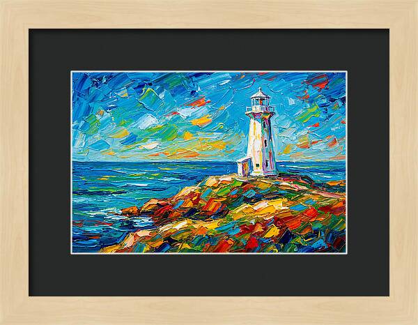 White Lighthouse By The Sea