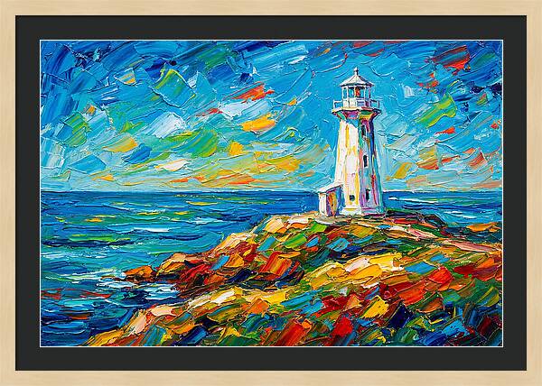 White Lighthouse By The Sea