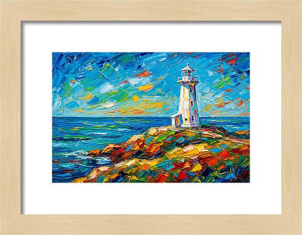 White Lighthouse By The Sea