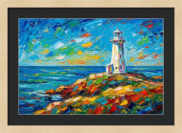 White Lighthouse By The Sea