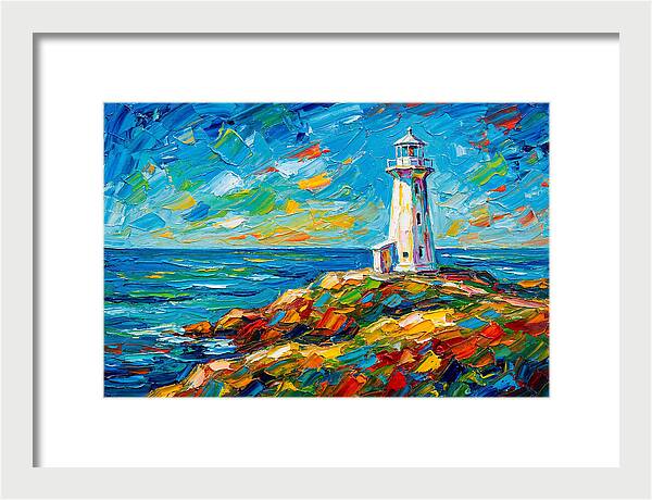 White Lighthouse By The Sea