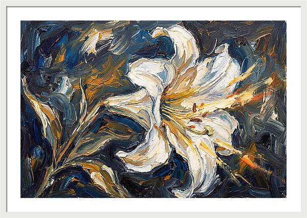 White Lily In Expressionist Style