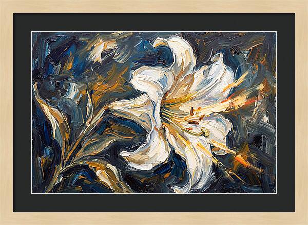 White Lily In Expressionist Style