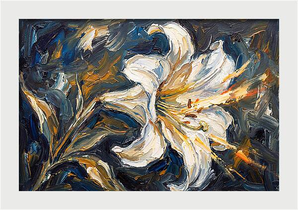 White Lily In Expressionist Style
