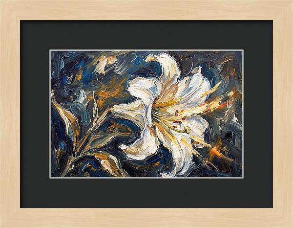 White Lily In Expressionist Style