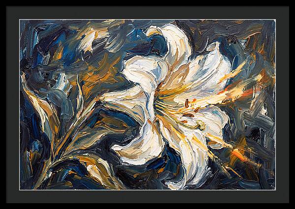 White Lily In Expressionist Style