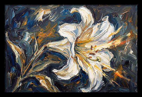 White Lily In Expressionist Style