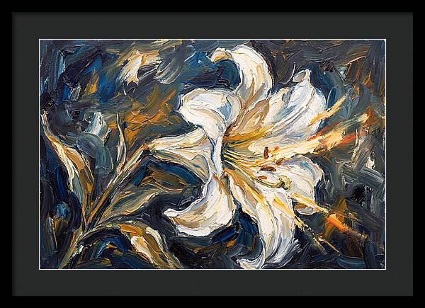 White Lily In Expressionist Style