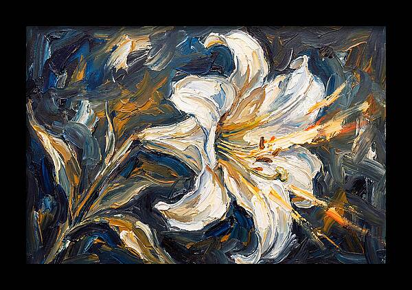 White Lily In Expressionist Style