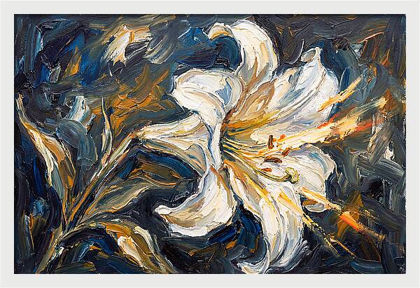 White Lily In Expressionist Style