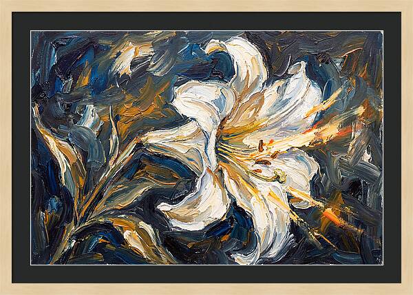 White Lily In Expressionist Style