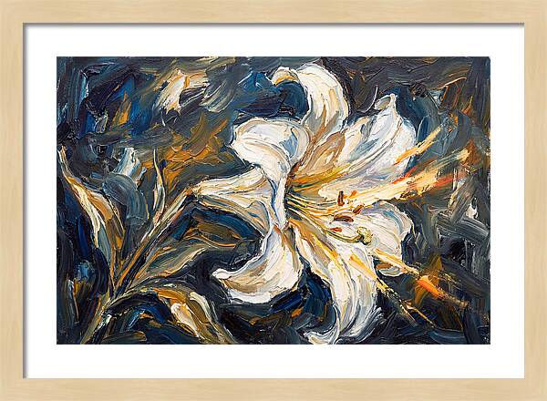 White Lily In Expressionist Style