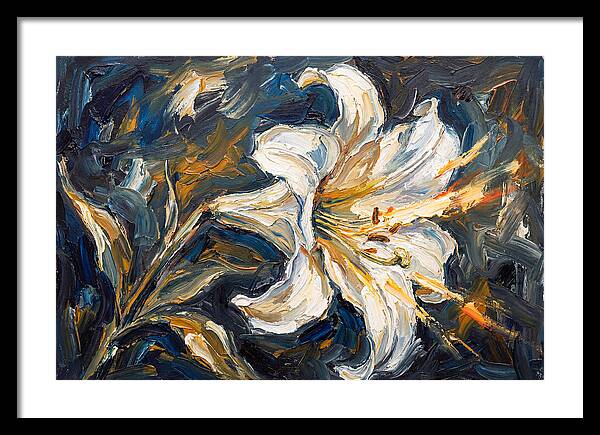 White Lily In Expressionist Style