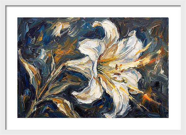 White Lily In Expressionist Style