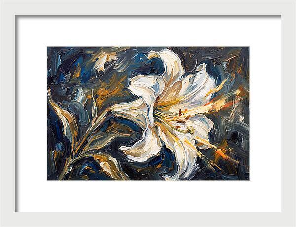 White Lily In Expressionist Style