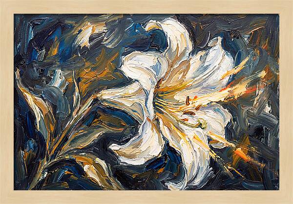 White Lily In Expressionist Style