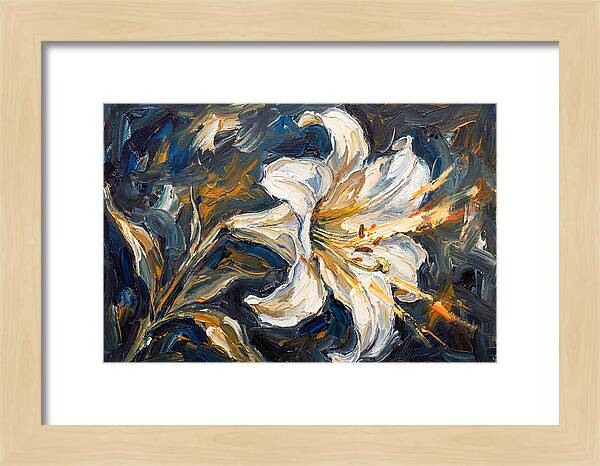 White Lily In Expressionist Style