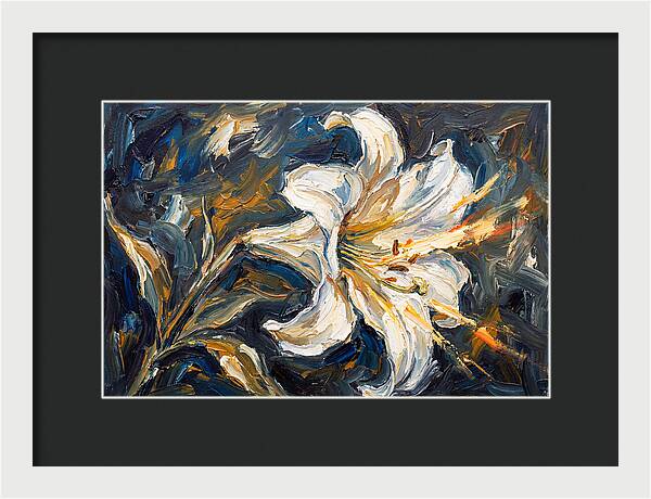 White Lily In Expressionist Style