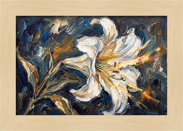 White Lily In Expressionist Style