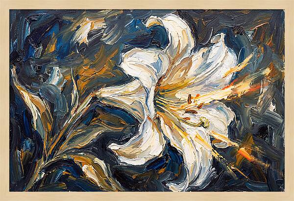 White Lily In Expressionist Style