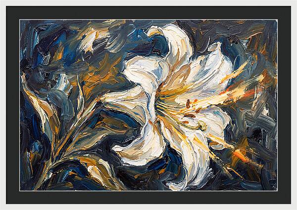 White Lily In Expressionist Style