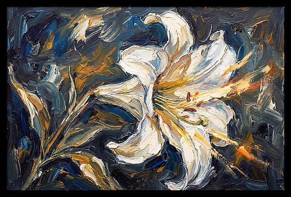 White Lily In Expressionist Style