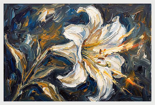 White Lily In Expressionist Style
