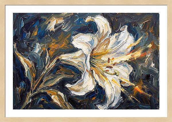 White Lily In Expressionist Style