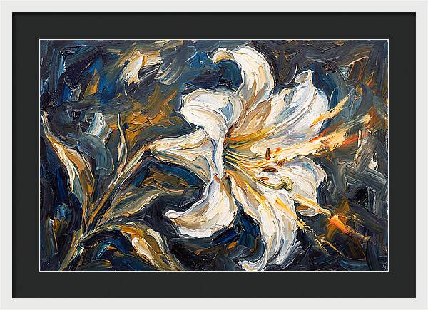 White Lily In Expressionist Style