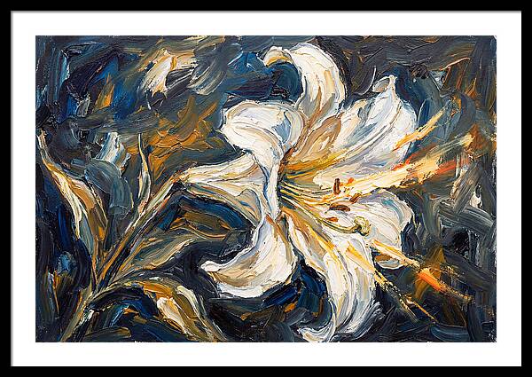 White Lily In Expressionist Style