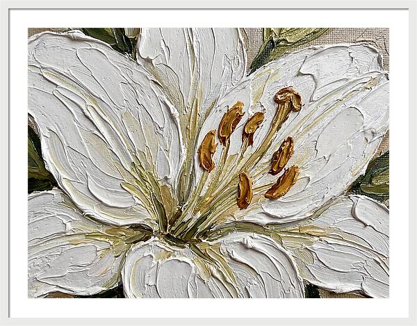 White Lily In Palette Knife Style