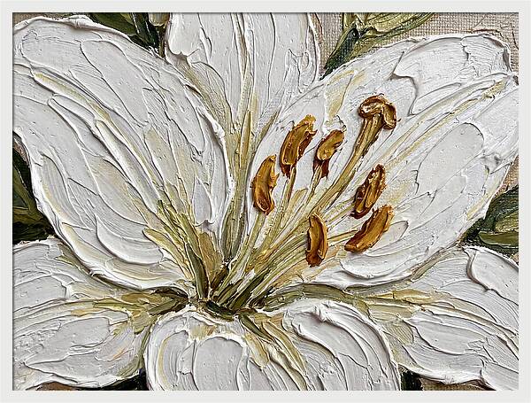 White Lily In Palette Knife Style
