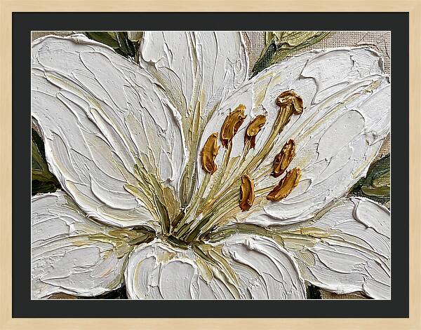 White Lily In Palette Knife Style