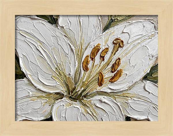 White Lily In Palette Knife Style