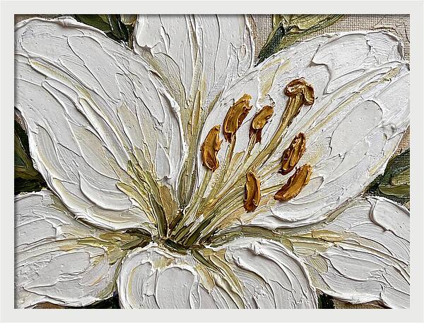 White Lily In Palette Knife Style