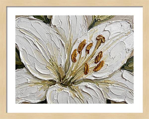 White Lily In Palette Knife Style