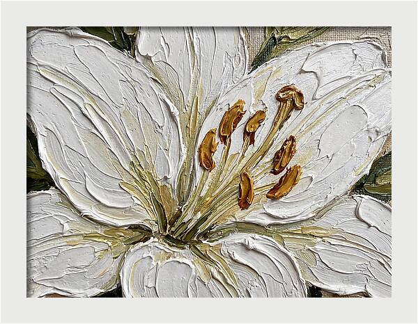 White Lily In Palette Knife Style