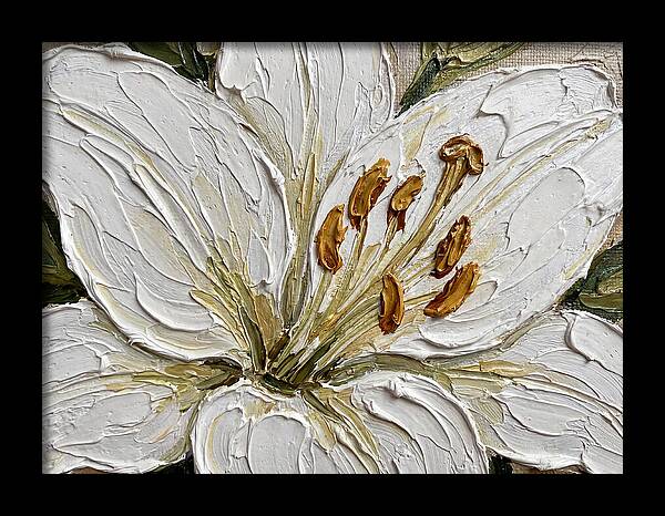 White Lily In Palette Knife Style