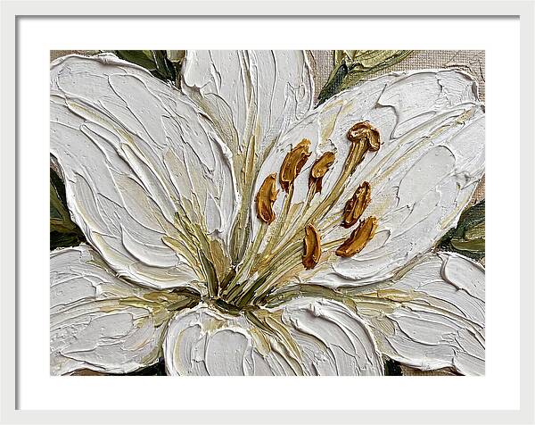 White Lily In Palette Knife Style