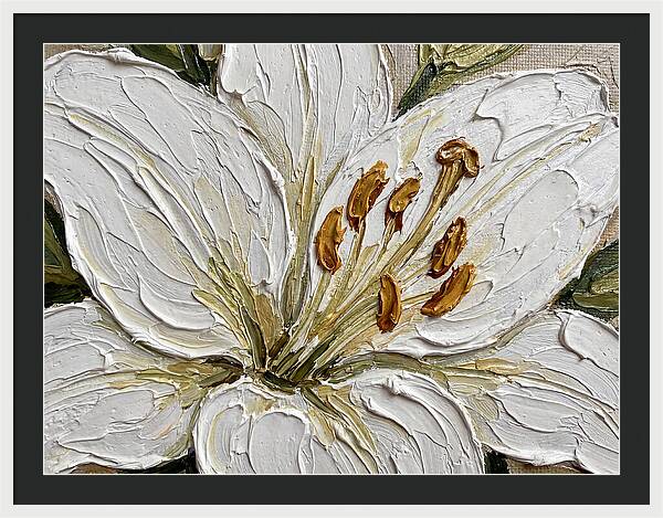 White Lily In Palette Knife Style
