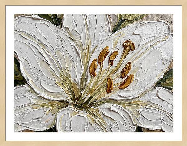 White Lily In Palette Knife Style