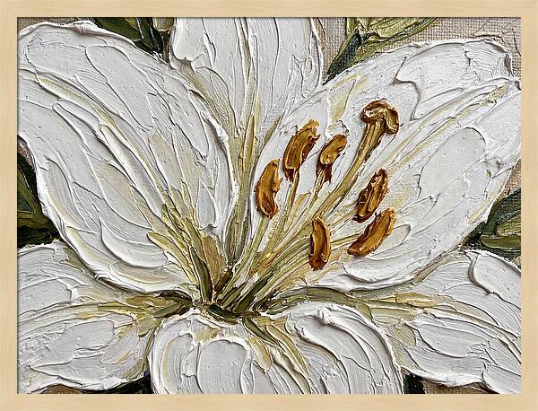 White Lily In Palette Knife Style