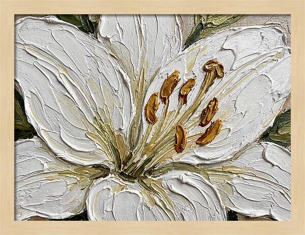 White Lily In Palette Knife Style