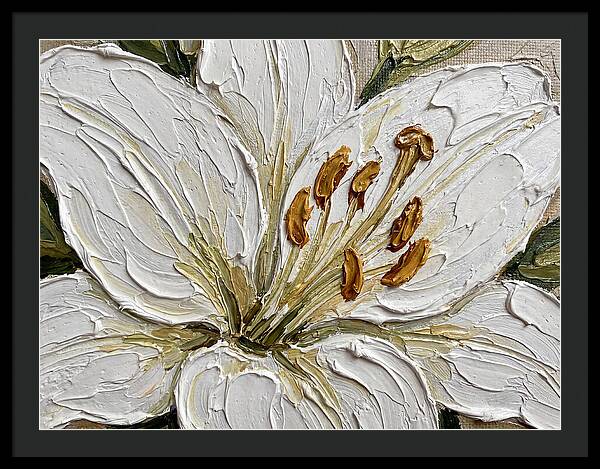White Lily In Palette Knife Style